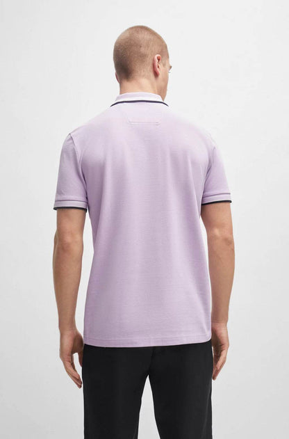 Hugo Boss Cotton-Piqué Polo Shirt With Contrast Logo - Open Purple hbeu50469055_544_360