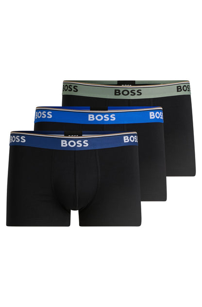 Hugo Boss Power 3-Pack Stretch-Cotton Trunks - Black hbeu50517827_969_100