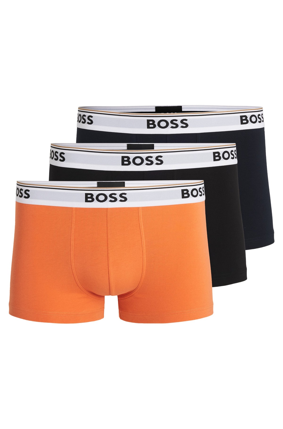 Hugo Boss Power 3-Pack Stretch-Cotton Trunks - Orange/Black/Navy hbeu50531684_962_100