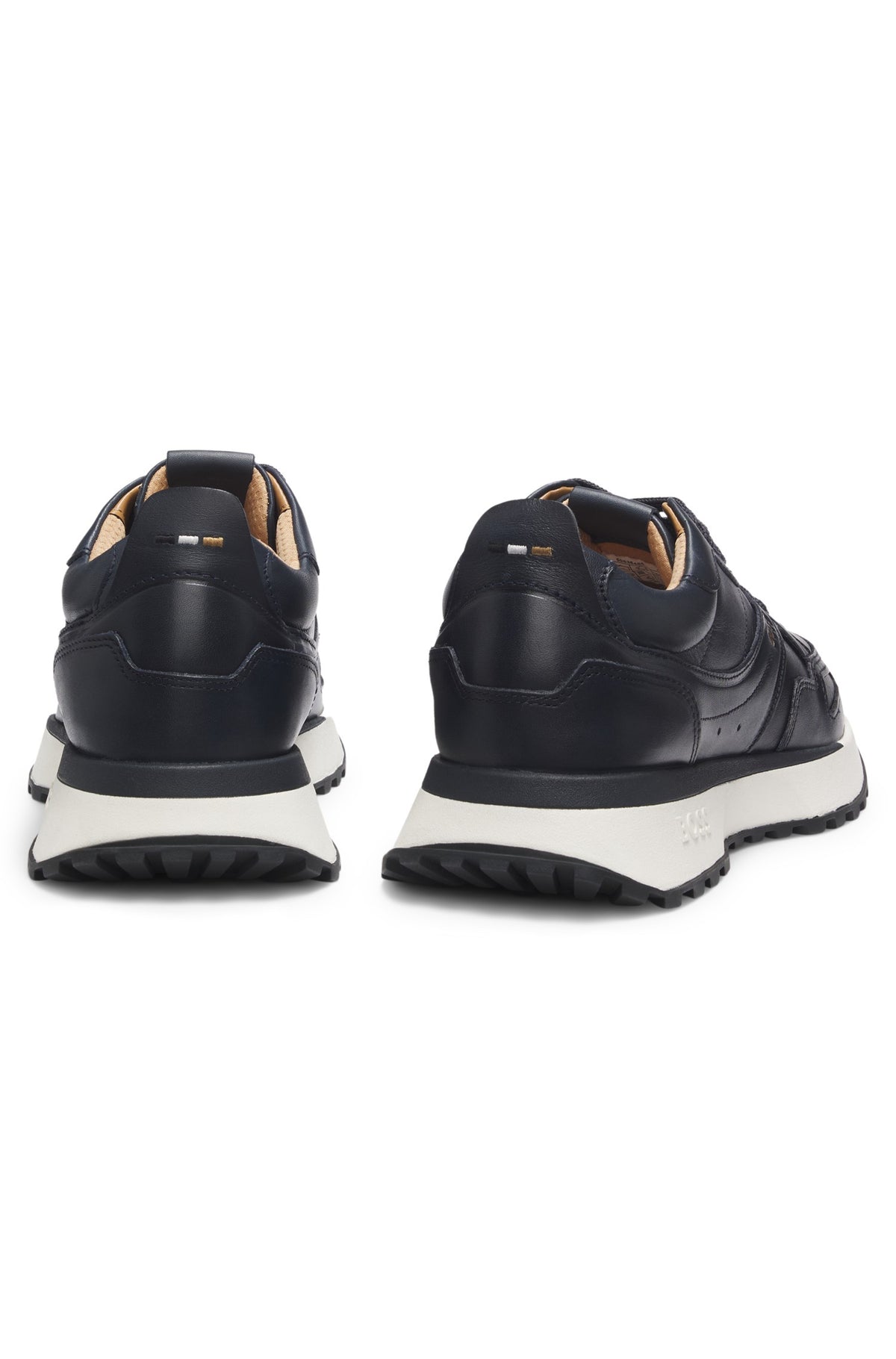 Hugo Boss Jonah Burnished-Leather Trainers - Dark Blue hbeu50536486_410_210