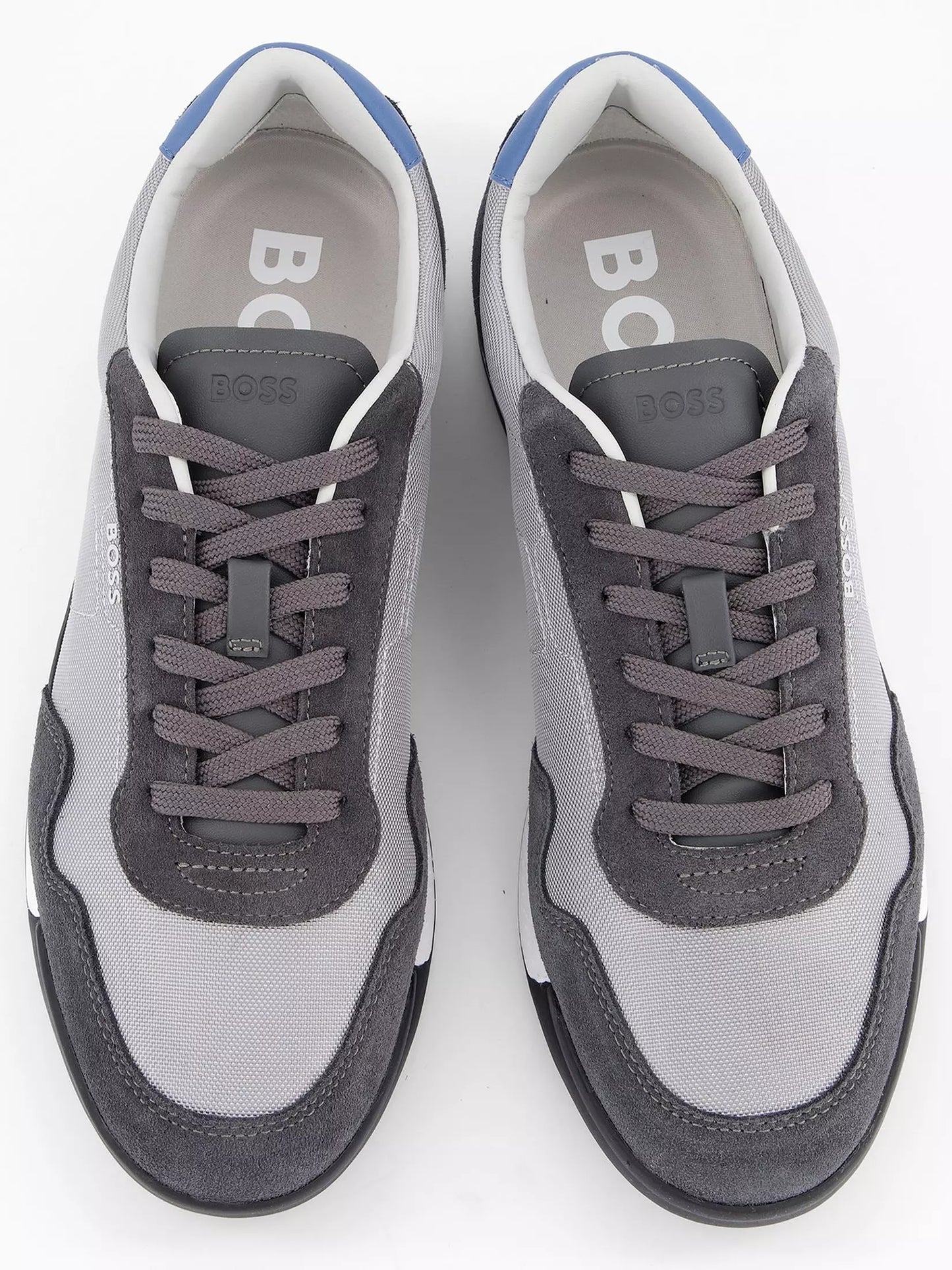 Hugo Boss Mixed-material Lace-up Trainers With Suede Trims - Grey hbeu50536524_032-2