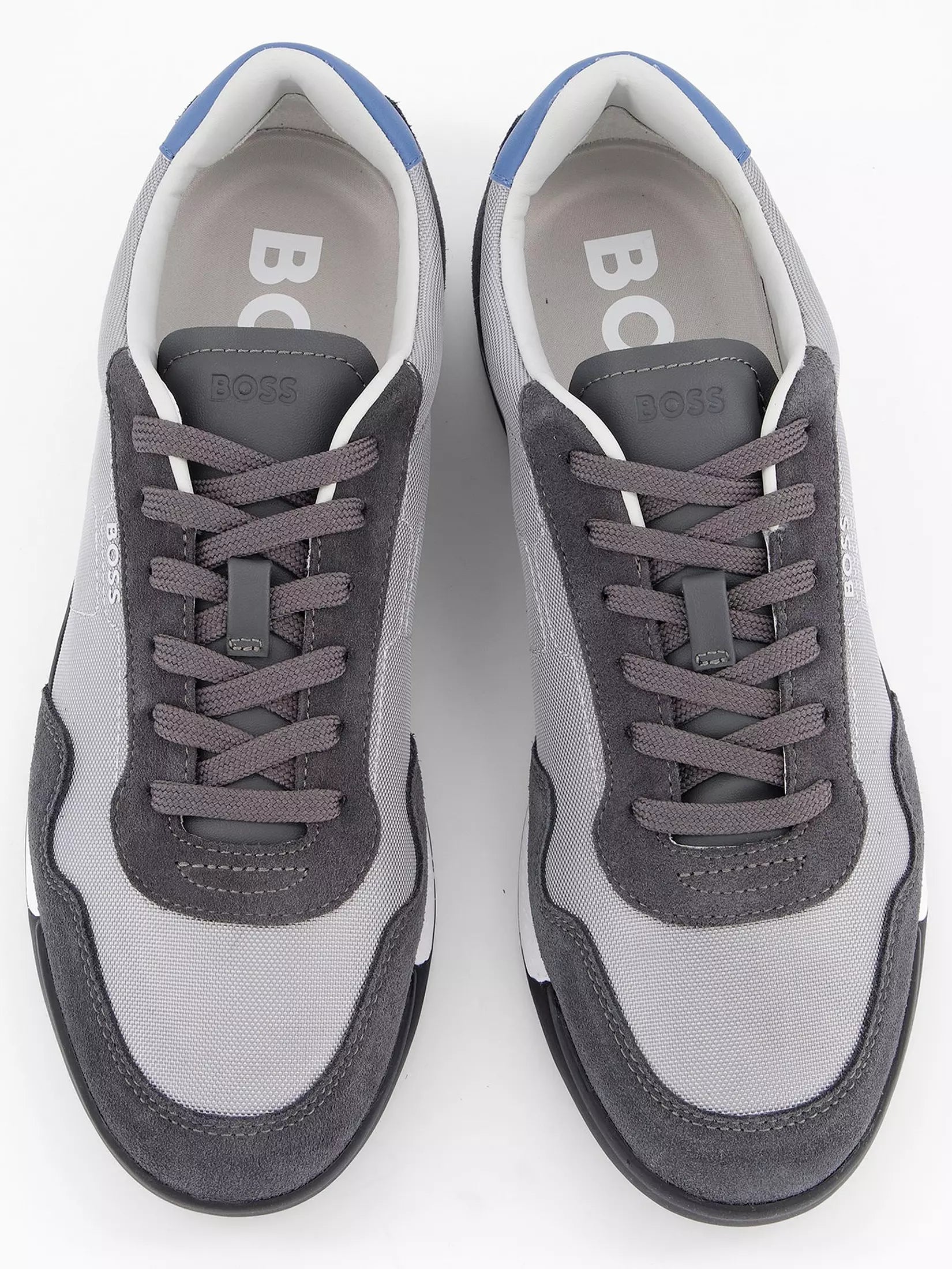 Hugo Boss Mixed-material Lace-up Trainers With Suede Trims - Grey hbeu50536524_032-2