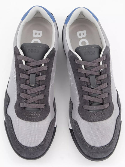 Hugo Boss Mixed-material Lace-up Trainers With Suede Trims - Grey hbeu50536524_032-2