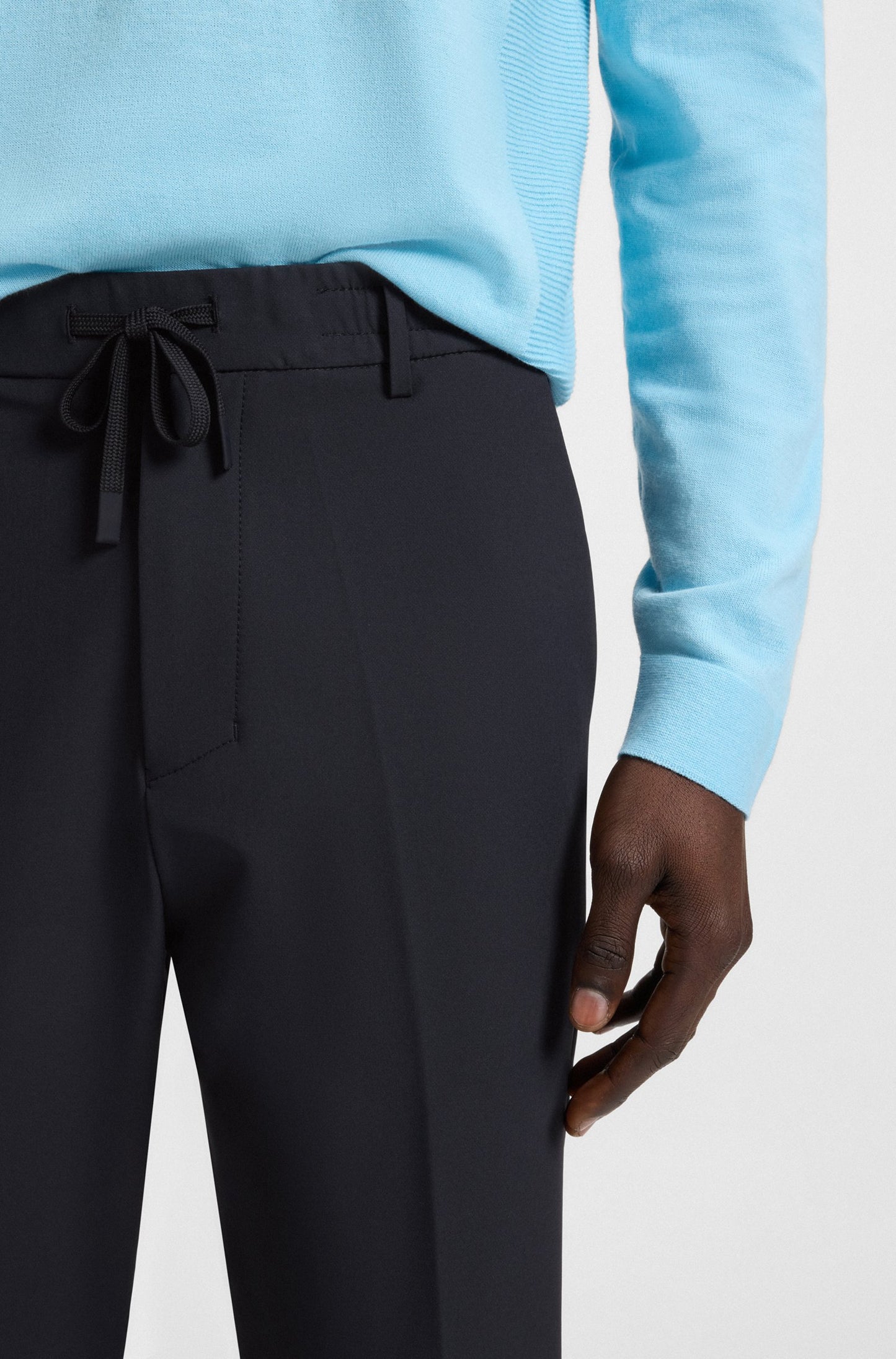 Hugo Boss Tapered-fit Rrousers With Water-repellent Finish - Dark Blue hbeu50538179_402_340