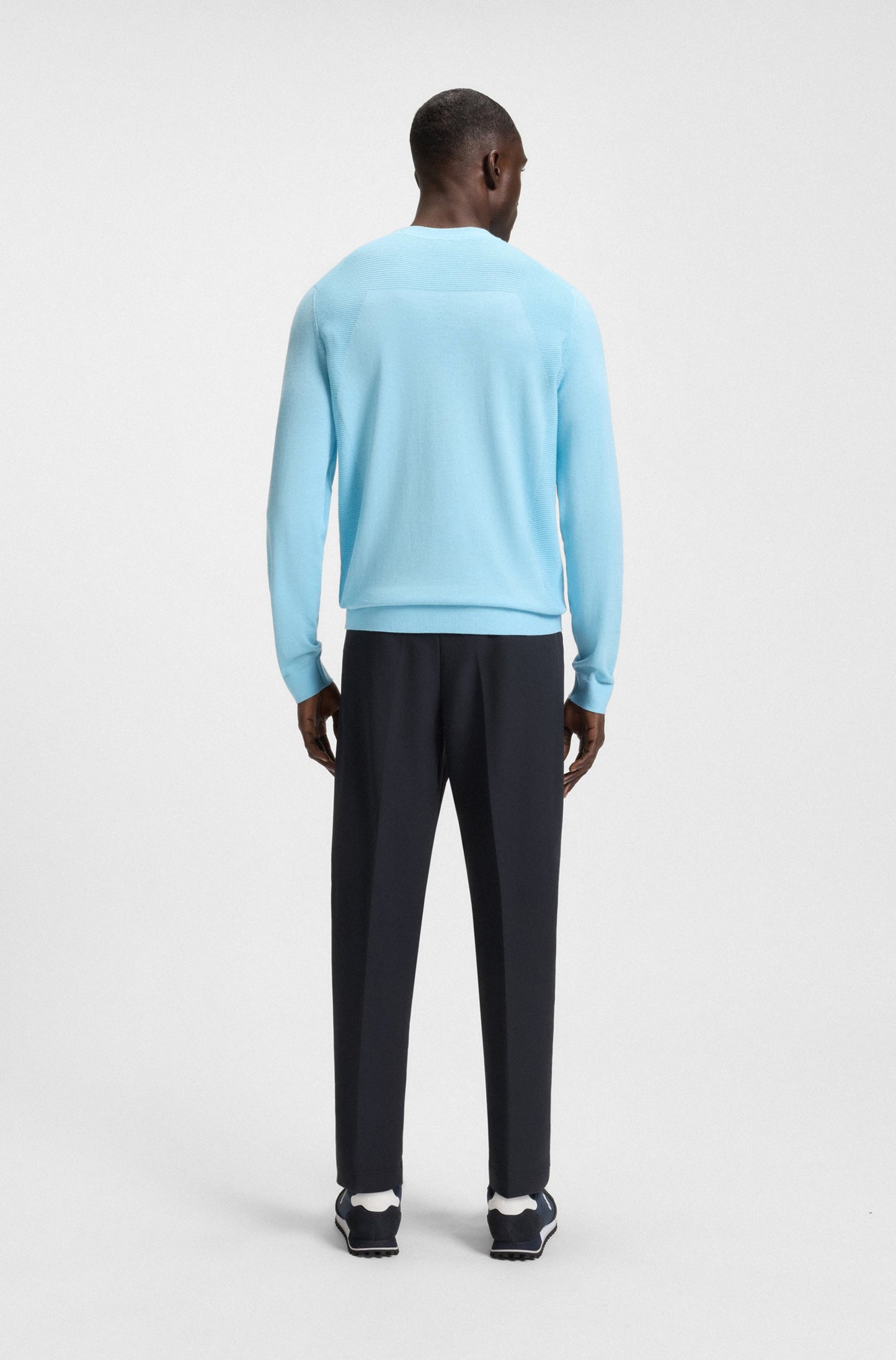 Hugo Boss Tapered-fit Rrousers With Water-repellent Finish - Dark Blue hbeu50538179_402_360