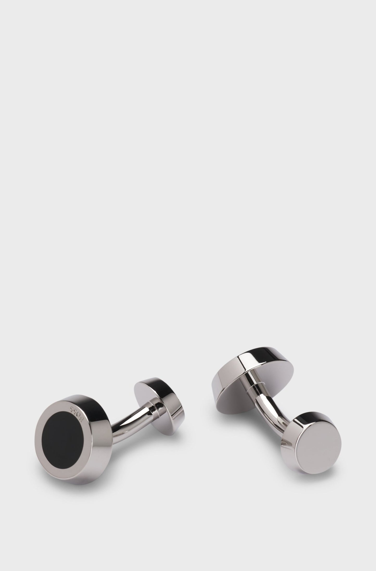 Hugo Boss Round Cufflinks With Black-enamel Insert - Black hbeu50539967_001_200