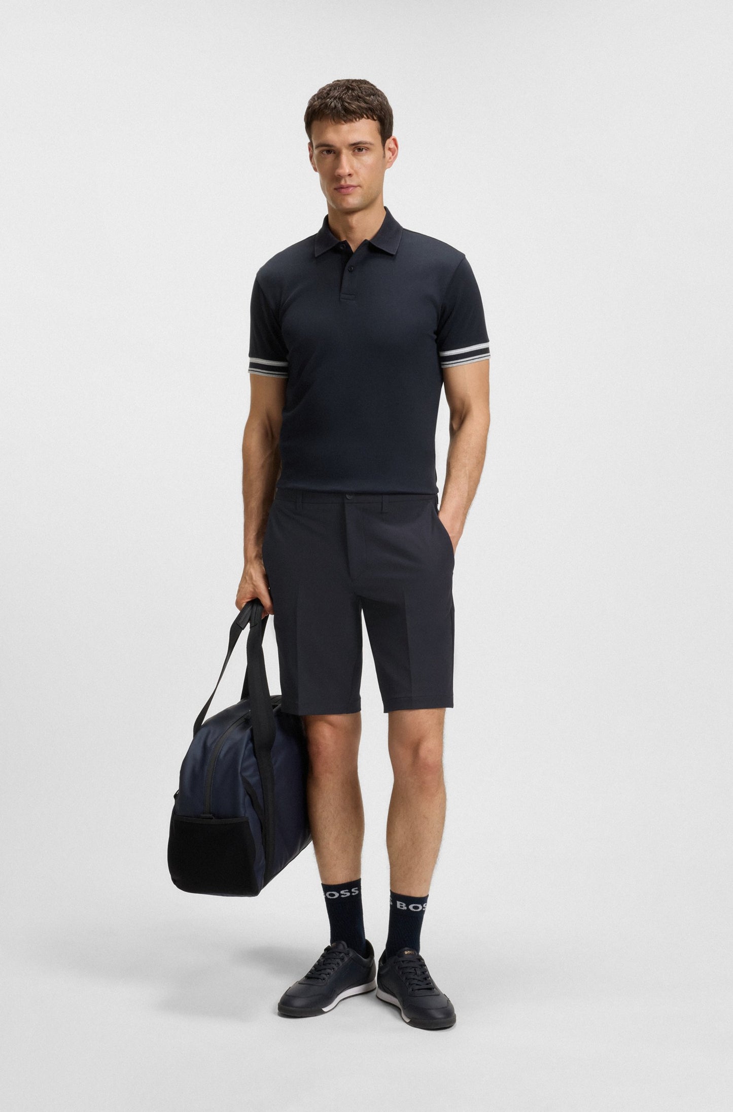 Hugo Boss Slim-fit Shorts in Water-repellent Stretch Fabric - Dark Blue hbeu50540337_402_300