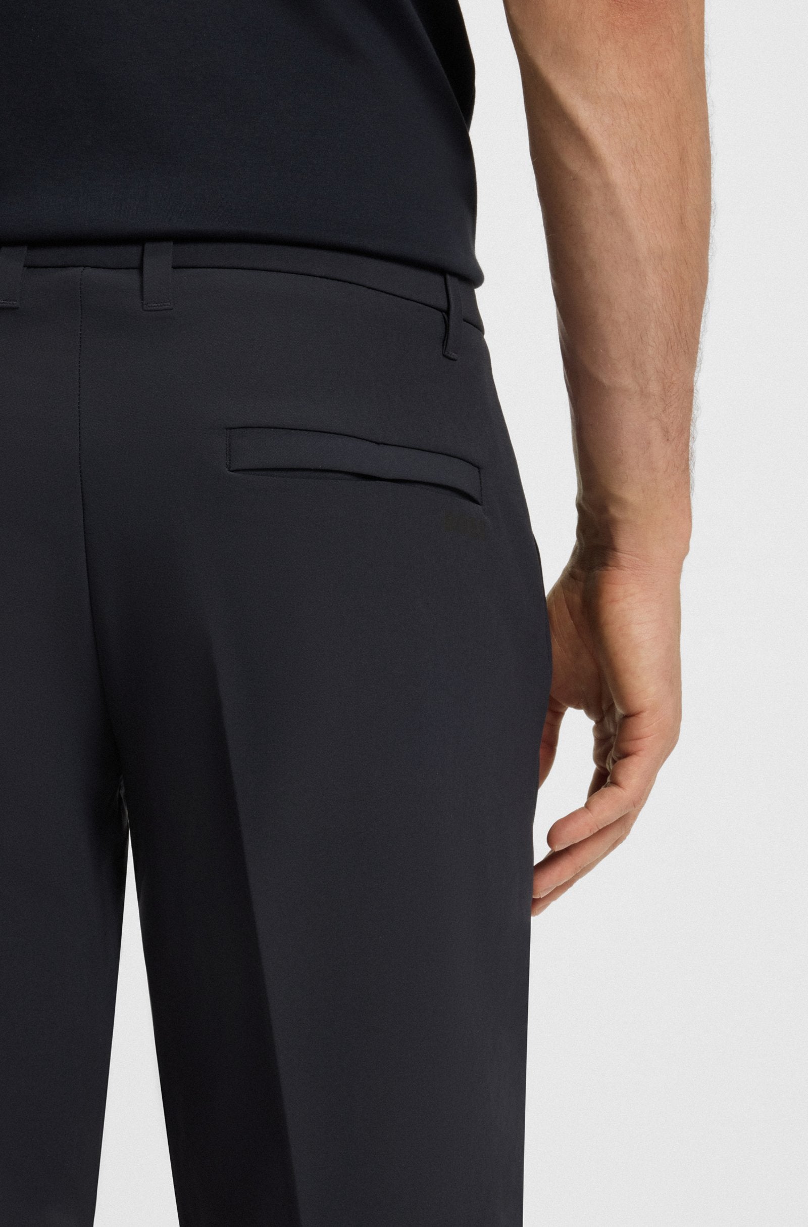 Hugo Boss Slim-fit Shorts in Water-repellent Stretch Fabric - Dark Blue hbeu50540337_402_340