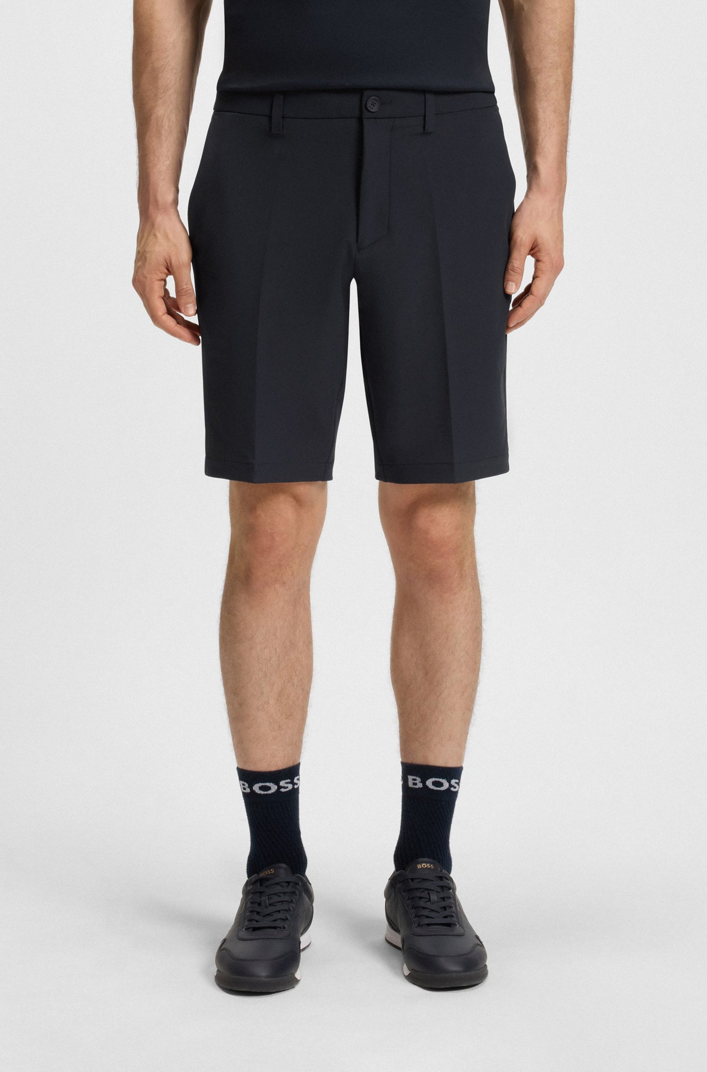 Hugo Boss Slim-fit Shorts in Water-repellent Stretch Fabric - Dark Blue hbeu50540337_402_350