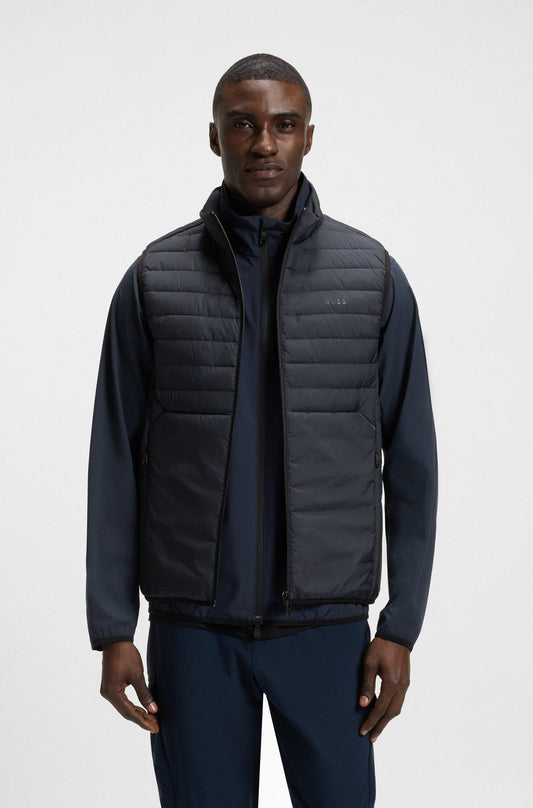 Hugo Boss Water-repellent Gilet With Decorative Reflective Accents - Dark Blue hbeu50545867_402_350