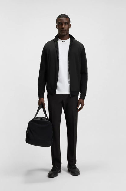 Hugo Boss Relaxed-fit T-shirt in Stretch Cotton With Logo Collar - White hbeu50551139_100_300