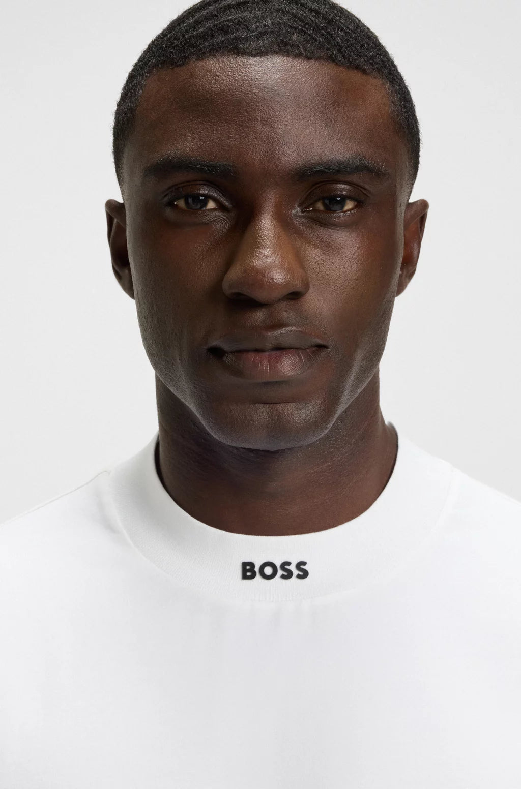 Hugo Boss Relaxed-fit T-shirt in Stretch Cotton With Logo Collar - White hbeu50551139_100_340