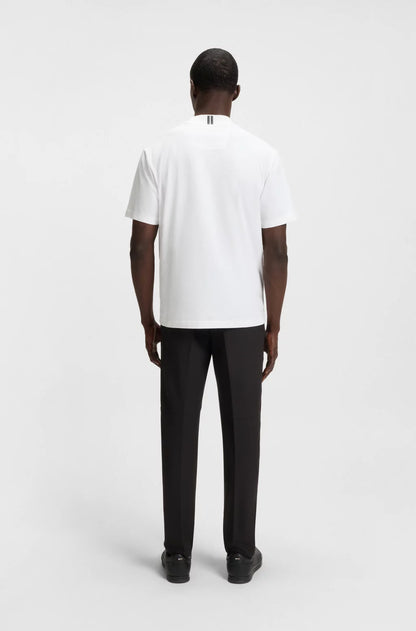 Hugo Boss Relaxed-fit T-shirt in Stretch Cotton With Logo Collar - White hbeu50551139_100_360