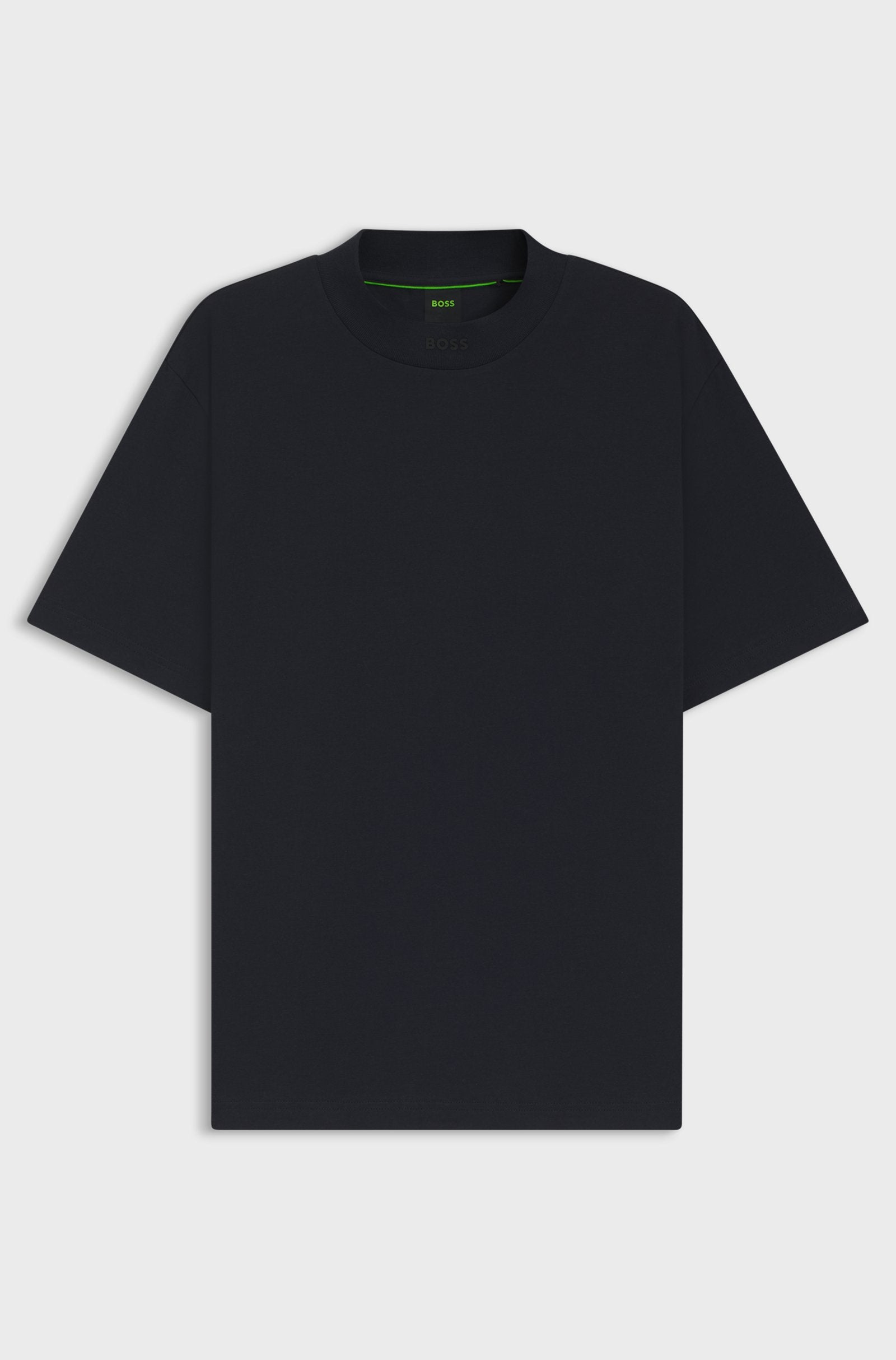 Hugo Boss Relaxed-fit T-shirt in Stretch Cotton With Logo Collar - Dark Blue hbeu50551139_402_100