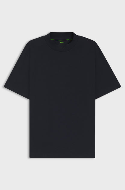 Hugo Boss Relaxed-fit T-shirt in Stretch Cotton With Logo Collar - Dark Blue hbeu50551139_402_100