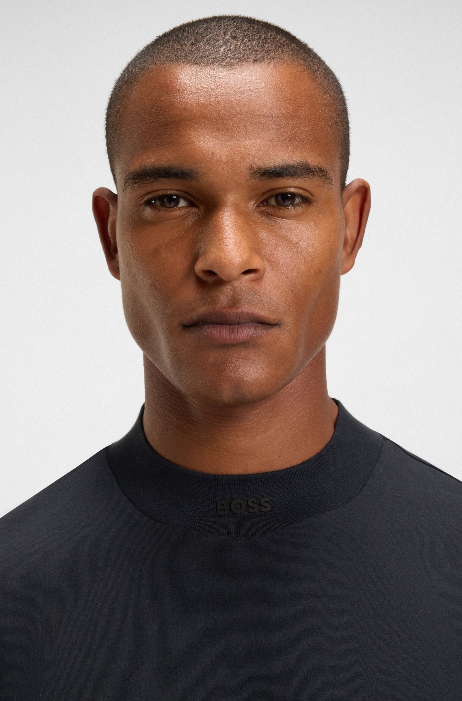 Hugo Boss Relaxed-fit T-shirt in Stretch Cotton With Logo Collar - Dark Blue hbeu50551139_402_340