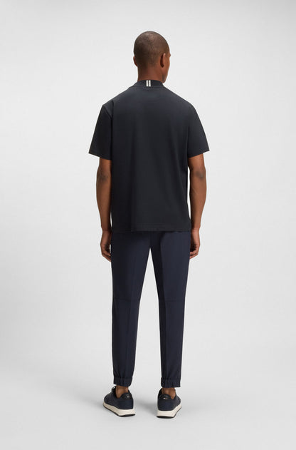 Hugo Boss Relaxed-fit T-shirt in Stretch Cotton With Logo Collar - Dark Blue hbeu50551139_402_360