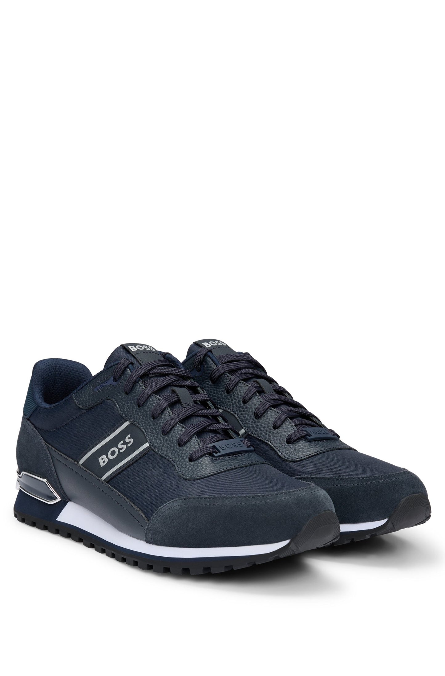Hugo Boss Mixed-material Lace-up Trainers With Suede Trims - Dark Blue hbna50529533_402_200