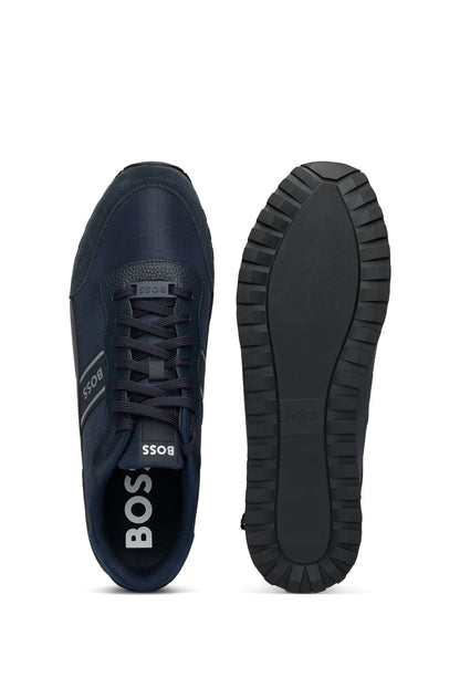 Hugo Boss Mixed-material Lace-up Trainers With Suede Trims - Dark Blue hbna50529533_402_250