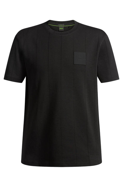Hugo Boss T-shirt With Drop-needle Stitching - Black hbna50531013_001_100