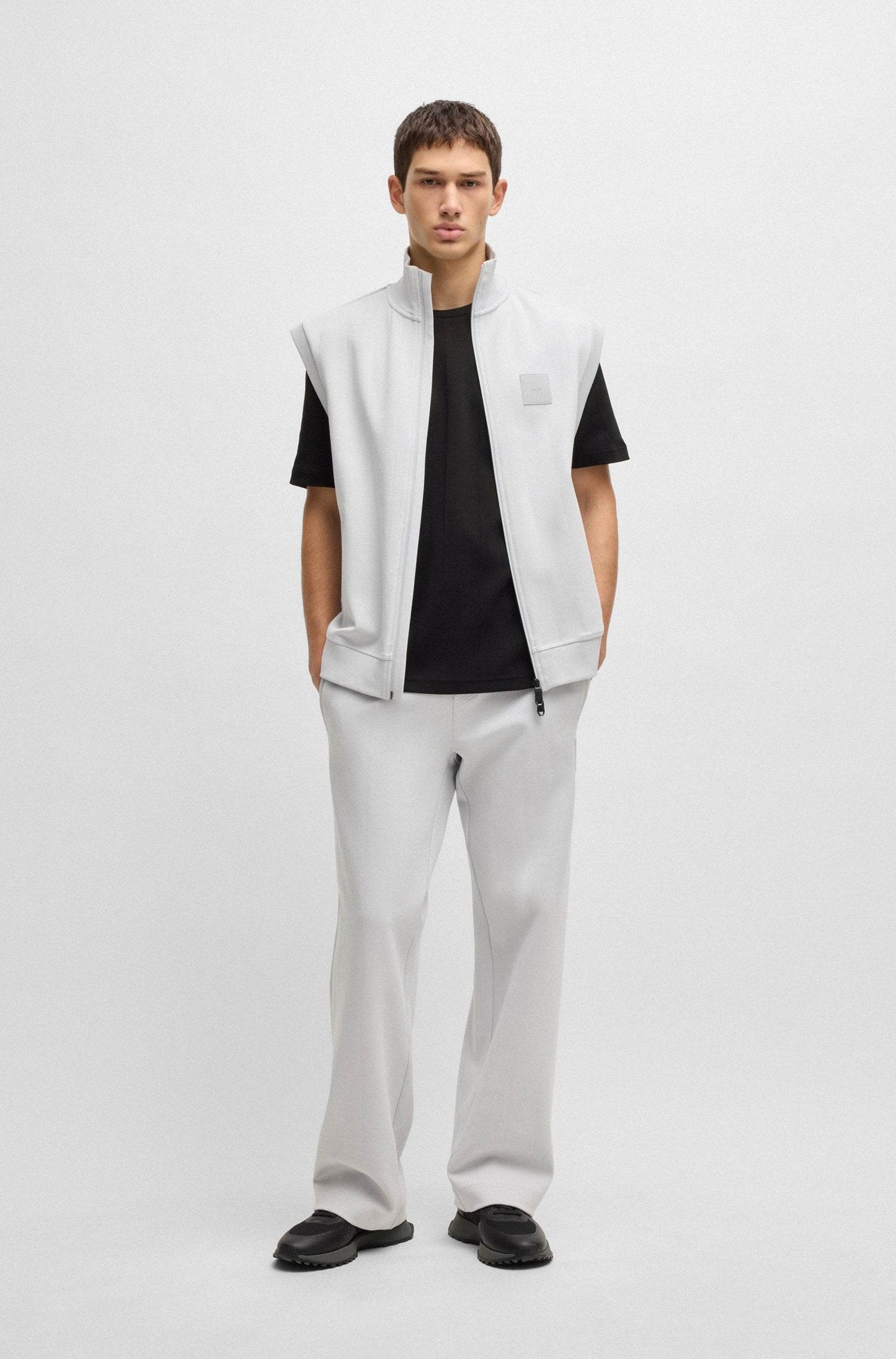 Hugo Boss T-shirt With Drop-needle Stitching - Black hbna50531013_001_300