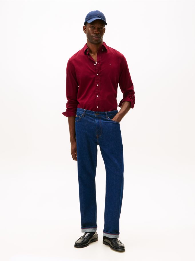 Tommy Hilfiger TH Flex Regular Fit Flannel Shirt - Deep Rouge mw0mw40469_vlp-4