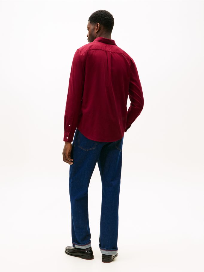 Tommy Hilfiger TH Flex Regular Fit Flannel Shirt - Deep Rouge mw0mw40469_vlp-5