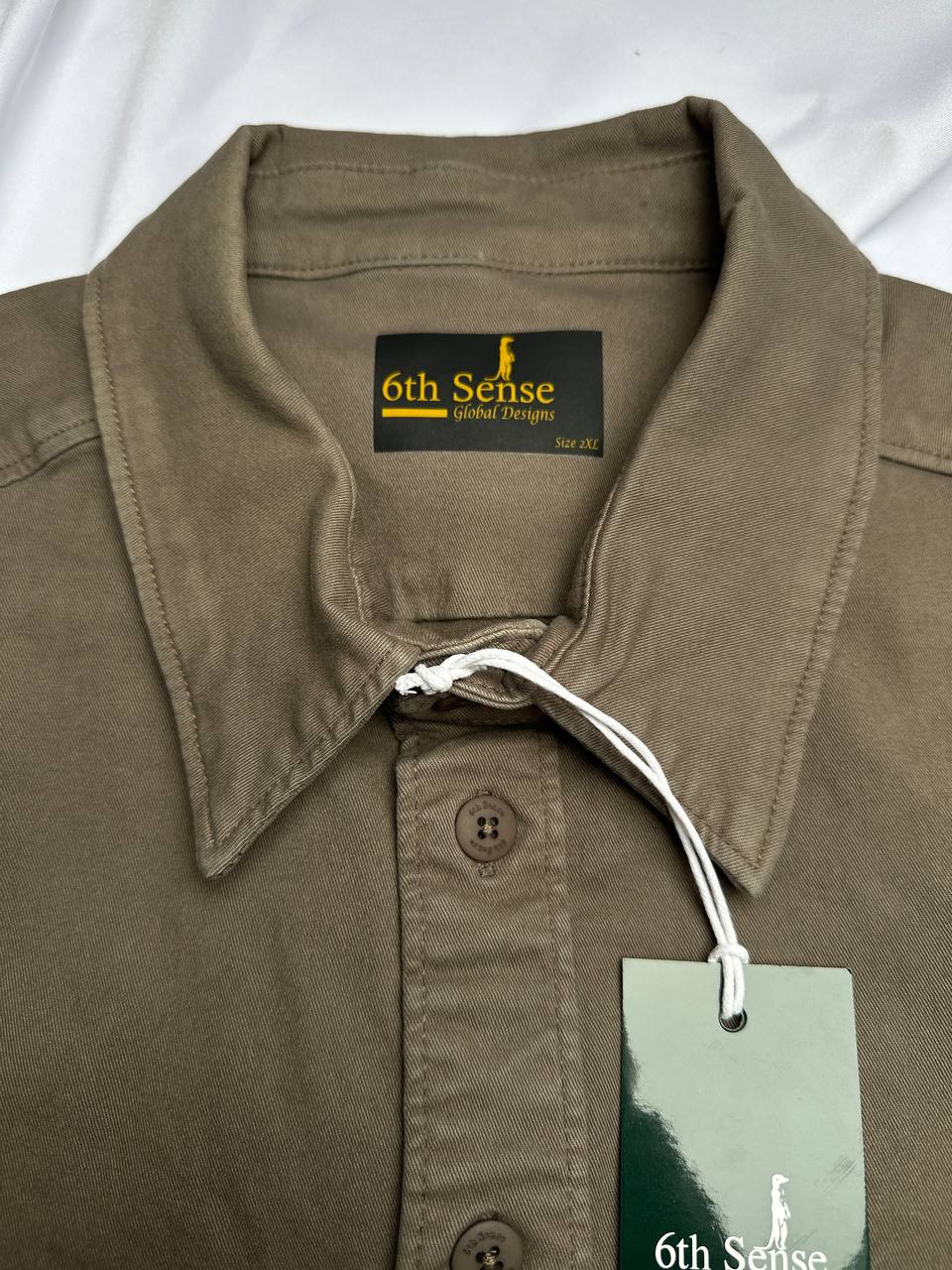 6th Sense Design Falcon overshirt, collar and brand label
