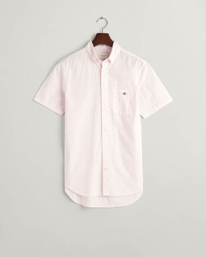 GANT Regular Fit Gingham Poplin Short Sleeve Shirt - Light Pink time__1700856045__202401-3000121-662-flat-fv-1