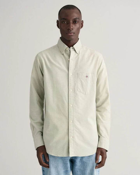 Gant Regular Fit Oxford Shirt - Light Green time__1702046705__202401-3000200-345-model-fv-1
