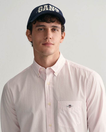 Gant Regular Fit Classic Banker Stripe Poplin Shirt - Light Pink time__1705938322__202401-3000140-662-crmodel-fv-2