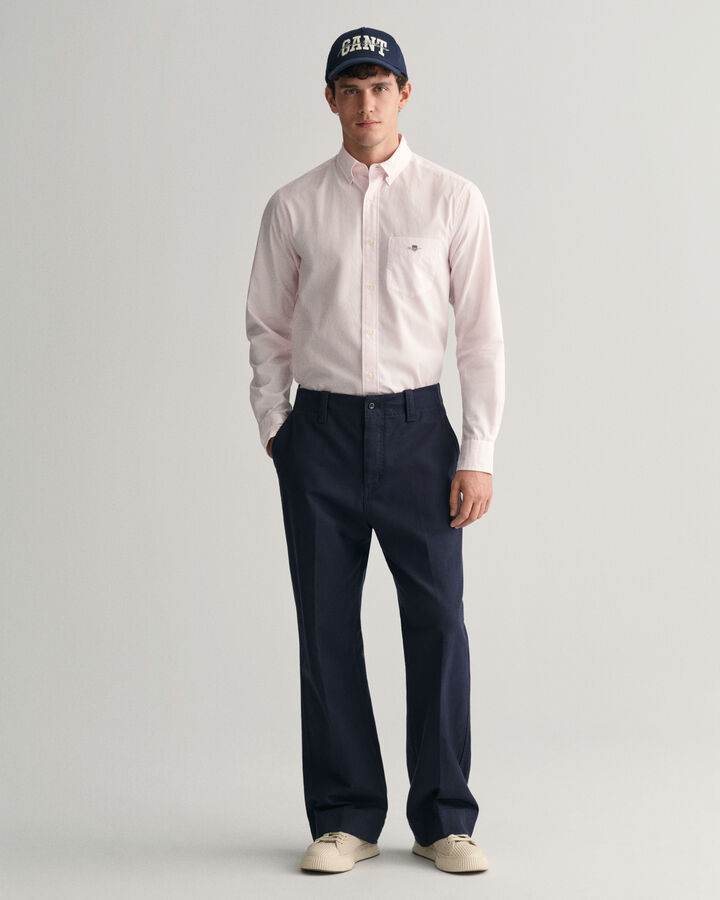 Gant Regular Fit Classic Banker Stripe Poplin Shirt - Light Pink time__1705938618__202401-3000140-662-look-fv-1