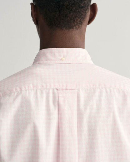 GANT Regular Fit Gingham Poplin Short Sleeve Shirt - Light Pink time__1706535610__202401-3000121-662-crmodel-fv-2