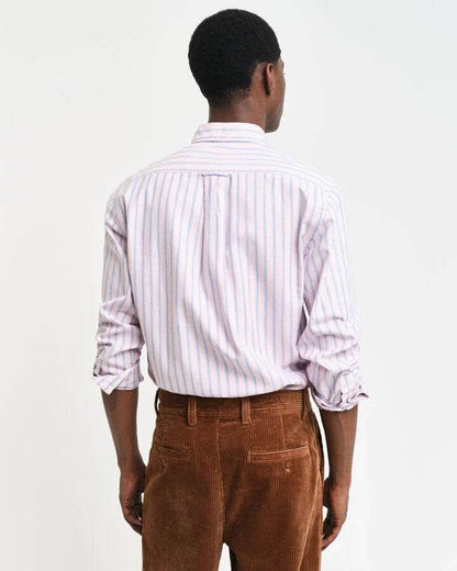 Gant Regular Fit Striped Archive Oxford Shirt - Dusty Pink time__1718199945__202403-3240169-674-model-bv-1