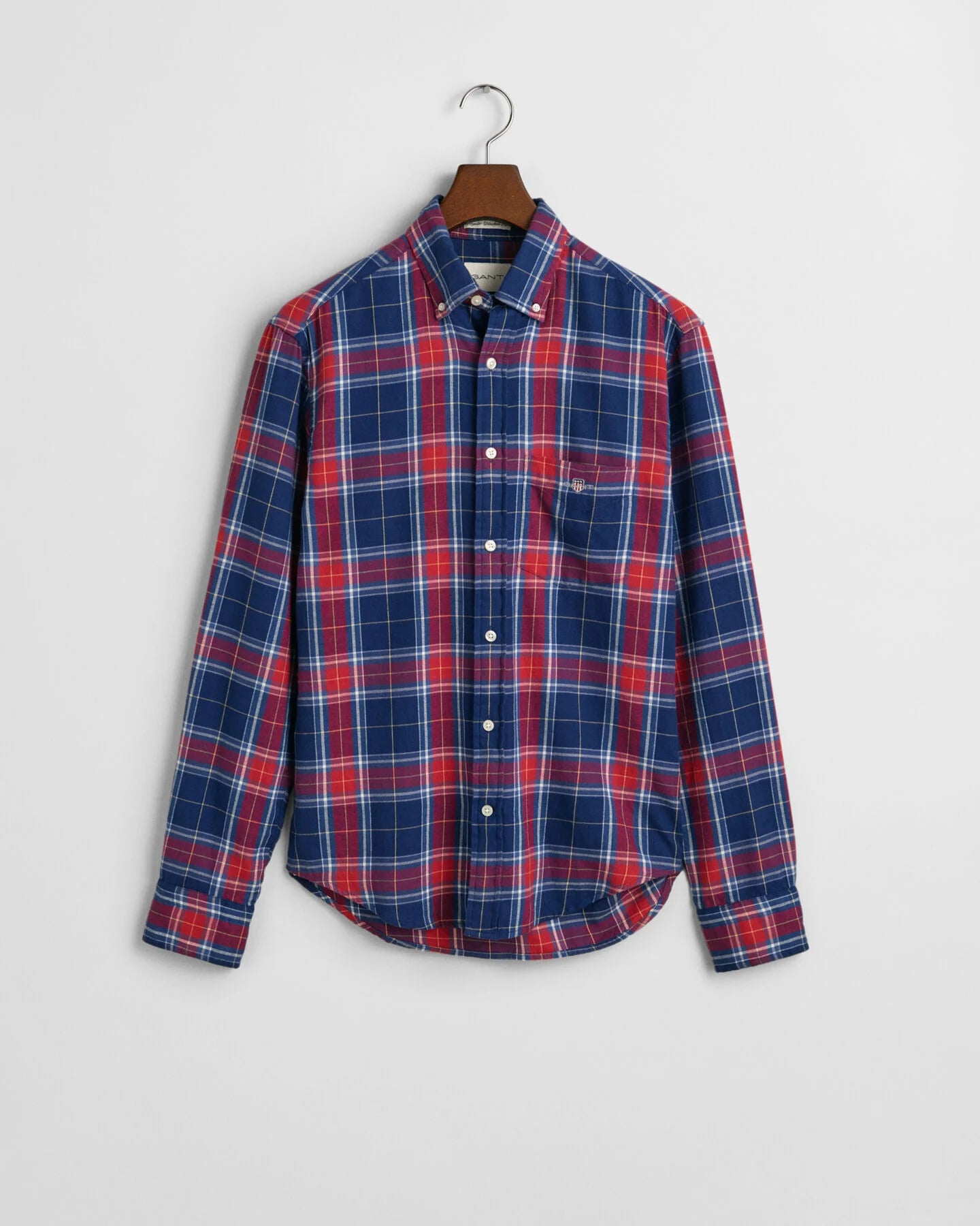Gant Regular Fit Checked Flannel Shirt - Persian Blue time__1724078419__202404-3250001-423-flat-fv-1