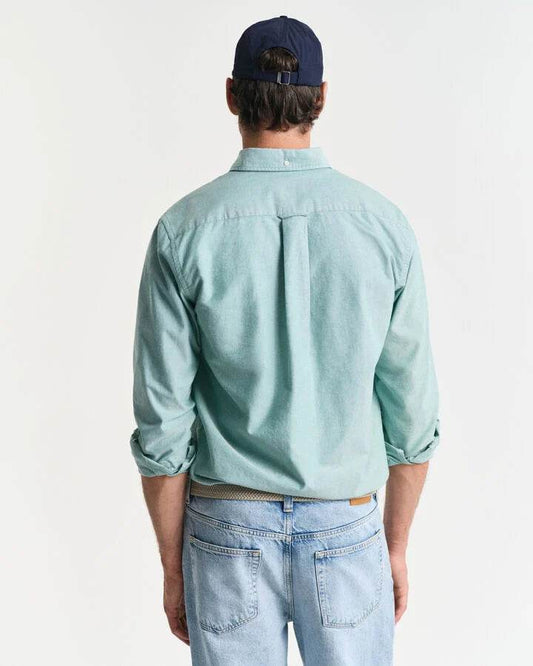 Gant Regular Fit Classic Oxford Shirt - Deep Green time__1731412510__202501-3000200-322-model-bv-1