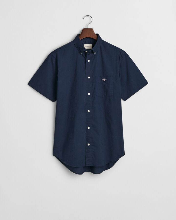 Gant Regular Fit Classic Poplin Short Sleeve Shirt - Marine time__1731536113__202501-3000101-410-flat-fv-1