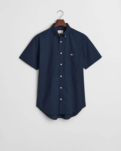 Gant Regular Fit Classic Poplin Short Sleeve Shirt - Marine time__1731536113__202501-3000101-410-flat-fv-1