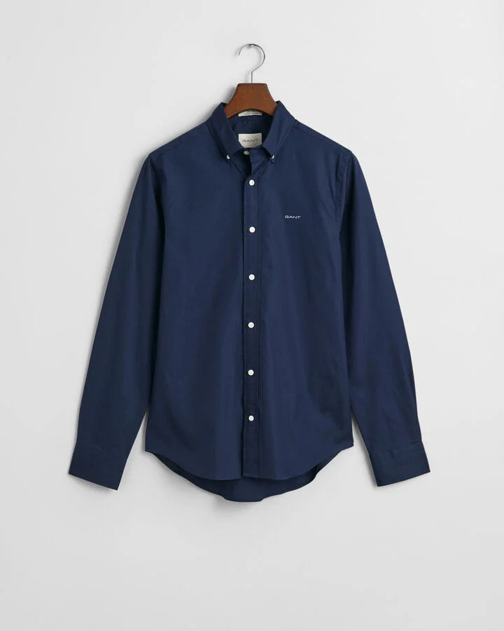 Gant Slim Fit Pinpoint Oxford Shirt - Marine time__1732286409__202501-3000302-410-flat-fv-1