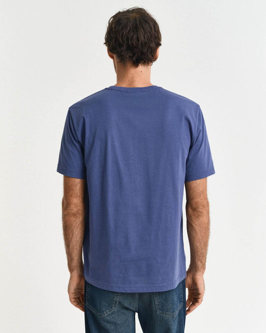 Gant Regular Fit Shield T-Shirt - Dusty Navy time__1733239268__202501-2003184-401-model-bv-1