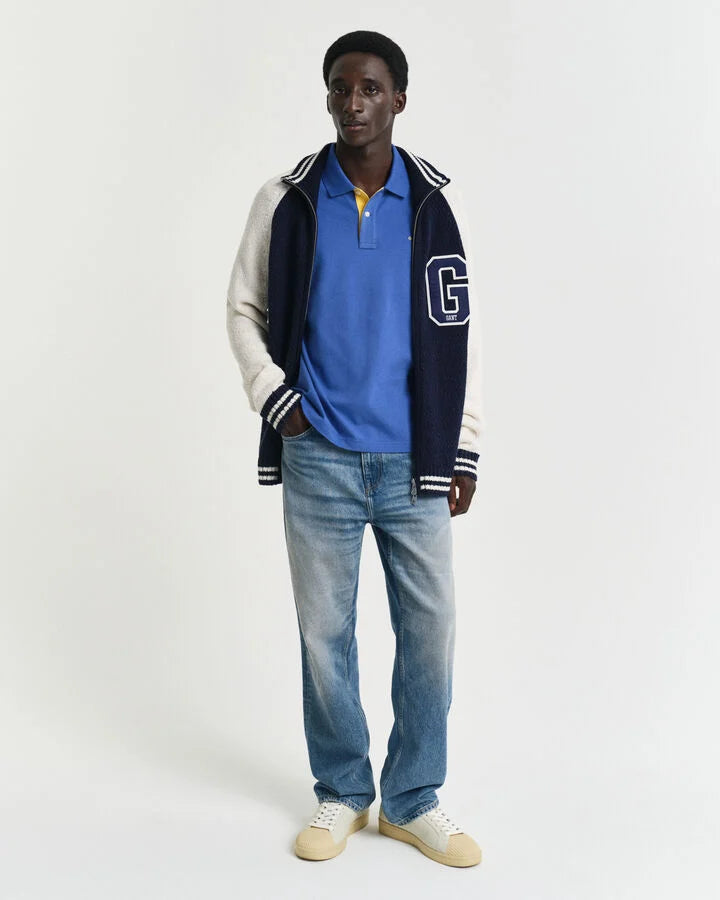 Gant Contrast Piqué Polo Shirt - Blue time__1733239868__202501-2062026-407-look-fv-1