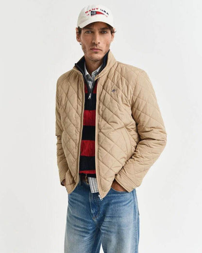Gant Quilted Windcheater - Dark Khaki time__1733242232__202501-7006340-248-model-fv-1