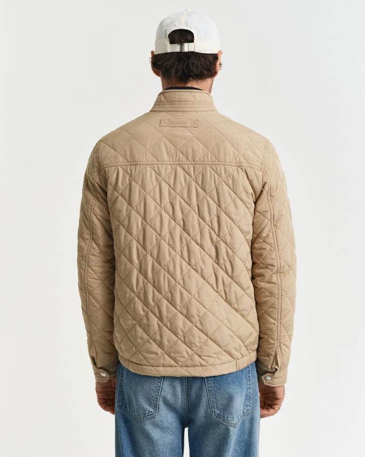 Gant Quilted Windcheater - Dark Khaki time__1733242543__202501-7006340-248-model-bv-1