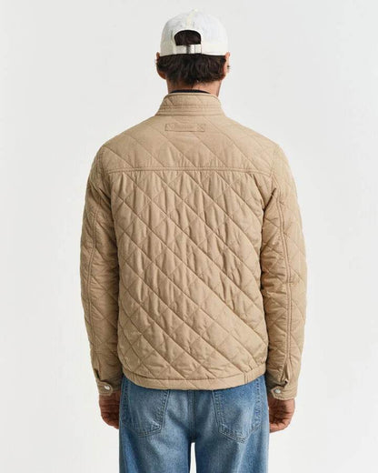 Gant Quilted Windcheater - Dark Khaki time__1733242543__202501-7006340-248-model-bv-1