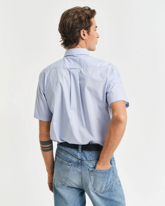 Gant Regular Fit Classic Poplin Short Sleeve Shirt - Light Blue time__1737319534__202501-3000101-455-model-bv-1