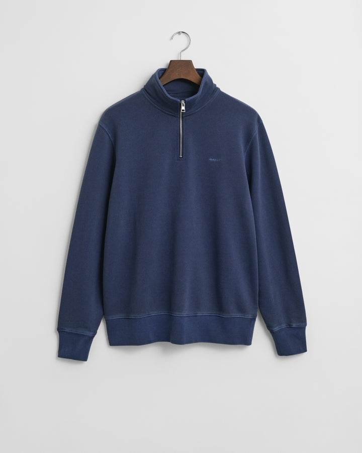Gant Sunfaded Half Zip Sweatshirt - Persian Blue time__1739205305__202501-2067036-423-flat-fv-1