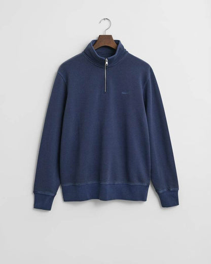 Gant Sunfaded Half Zip Sweatshirt - Persian Blue time__1739205305__202501-2067036-423-flat-fv-1