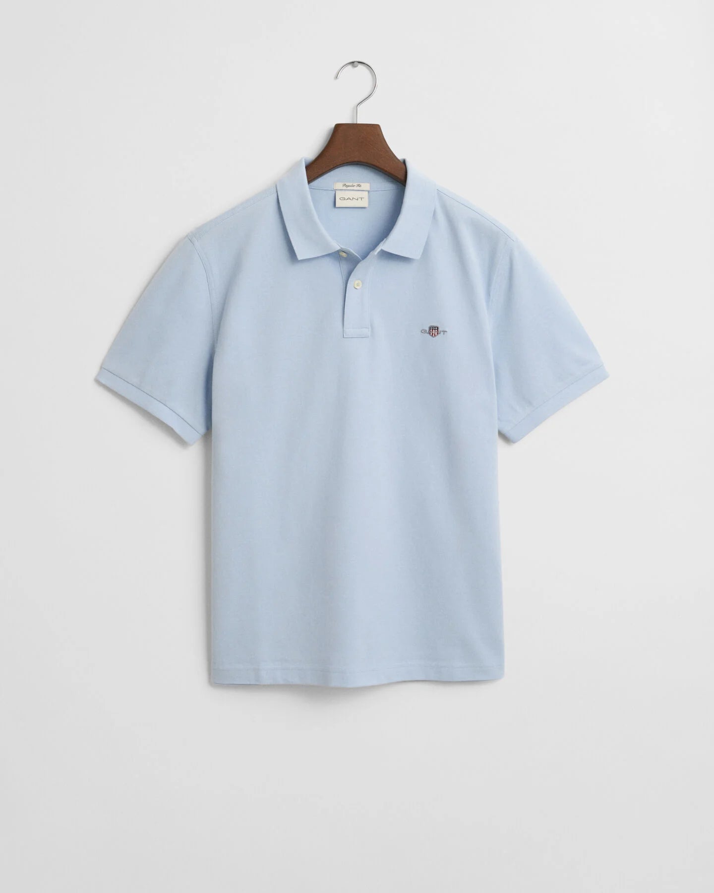 Gant Regular Fit Shield Piqué Polo Shirt - Fresh Blue time__1743081636__202503-2210-457-flat-fv-1