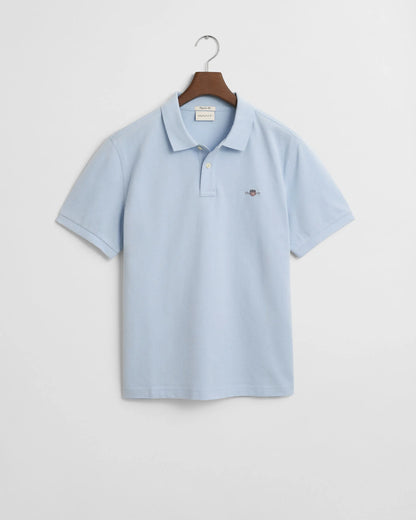 Gant Regular Fit Shield Piqué Polo Shirt - Fresh Blue time__1743081636__202503-2210-457-flat-fv-1