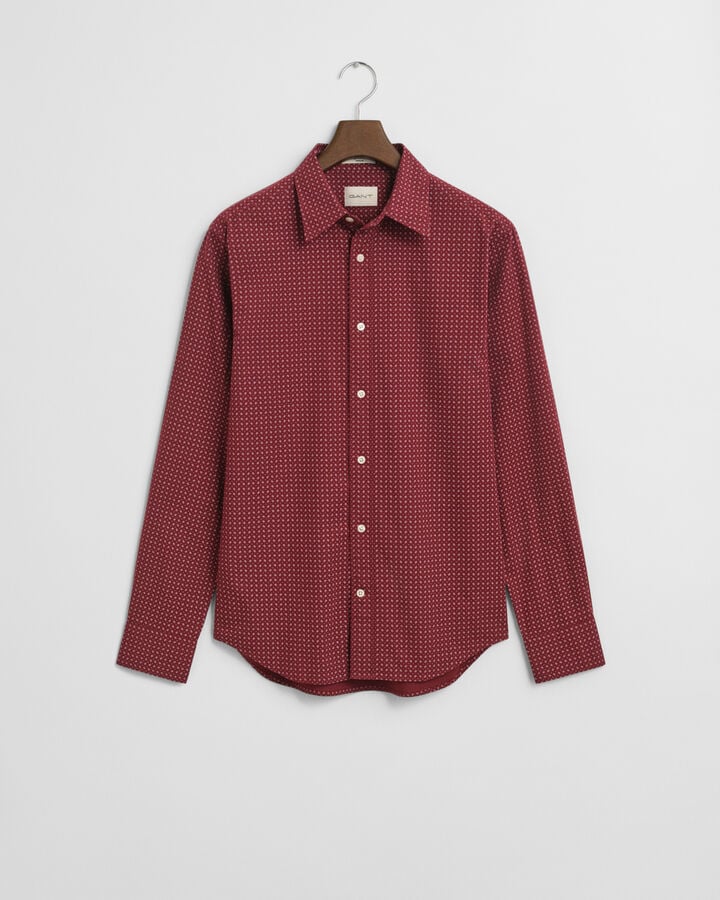 Gant Regular Fit Micro Print Shirt - Plumped Red time__1744876203__202503-3250219-604-flat-fv-1